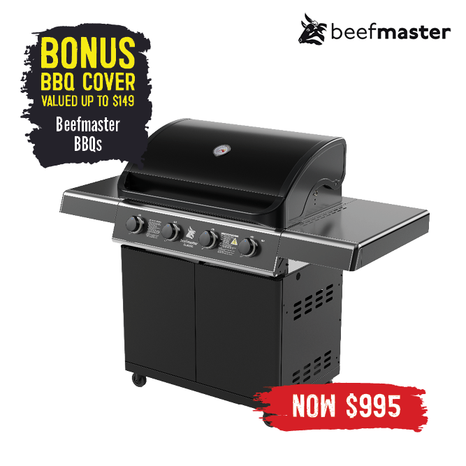 Bonus BBQ Cover Valued up to $149 Beefmaster BBQs | Shop Now
